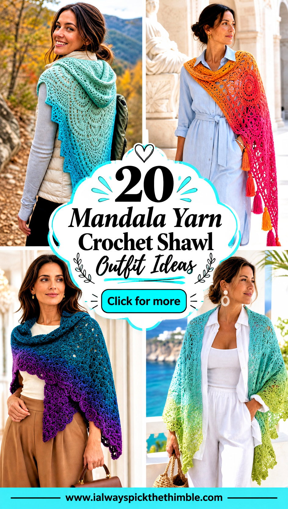 20 Mandala Yarn Crochet Shawl Outfit Ideas for Breezy Days - 20 Mandala Yarn Crochet Shawl Outfit Ideas for Breezy Days