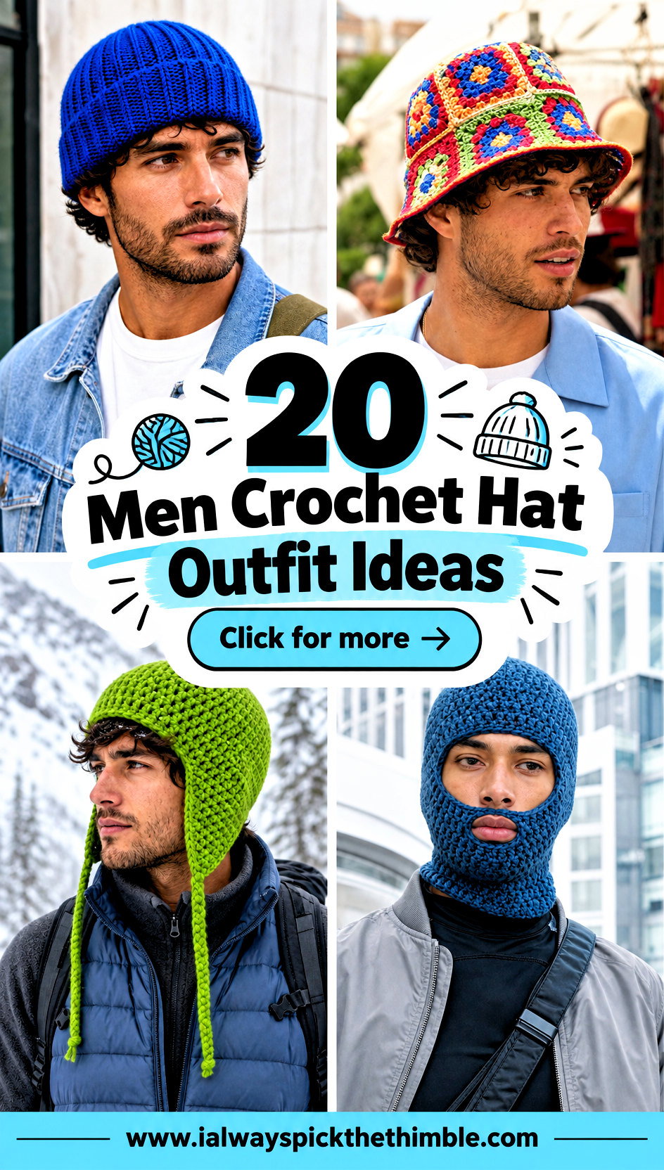 20 Men Crochet Hat Outfit Ideas for Easy Weekend Style - 20 Men Crochet Hat Outfit Ideas for Easy Weekend Style
