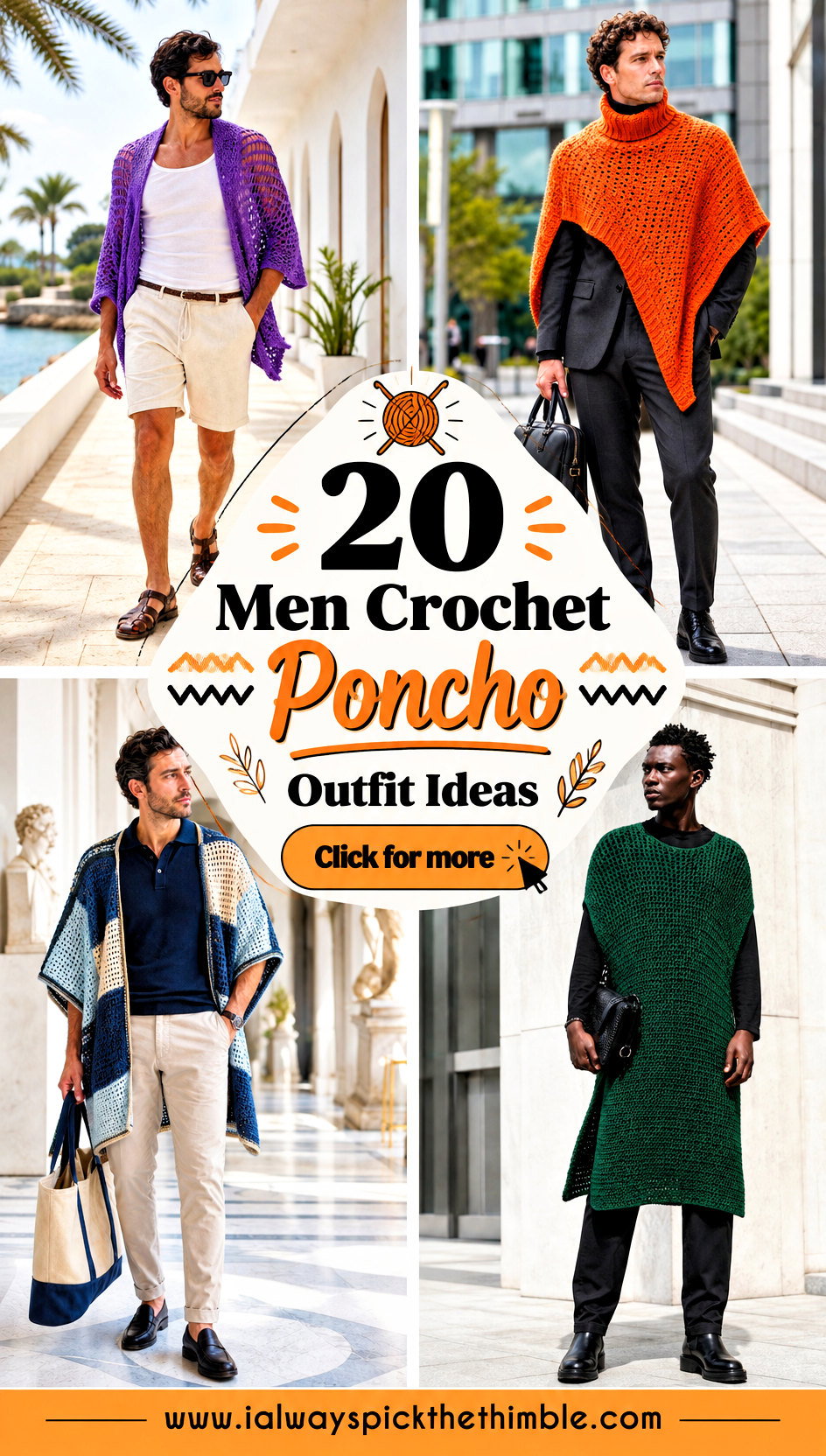 20 Men Crochet Poncho Outfit Ideas for Laid-Back Layers - 20 Men Crochet Poncho Outfit Ideas for Laid-Back Layers