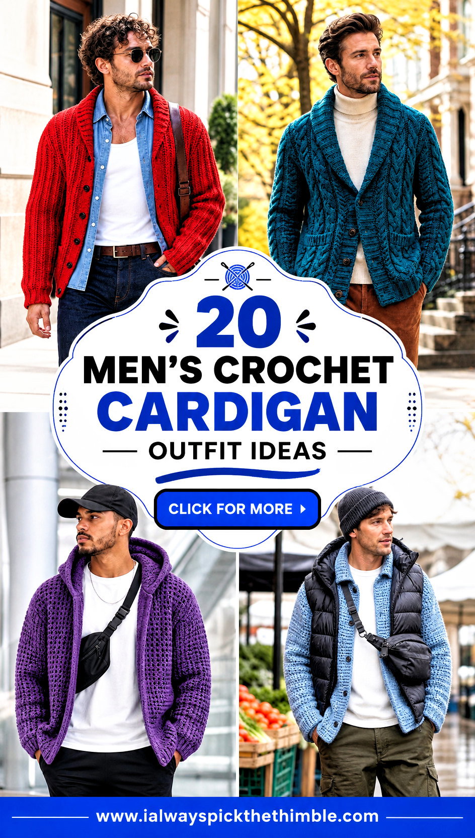 20 Mens Crochet Cardigan Outfit Ideas for Polished Layers - 20 Men’s Crochet Cardigan Outfit Ideas for Polished Layers