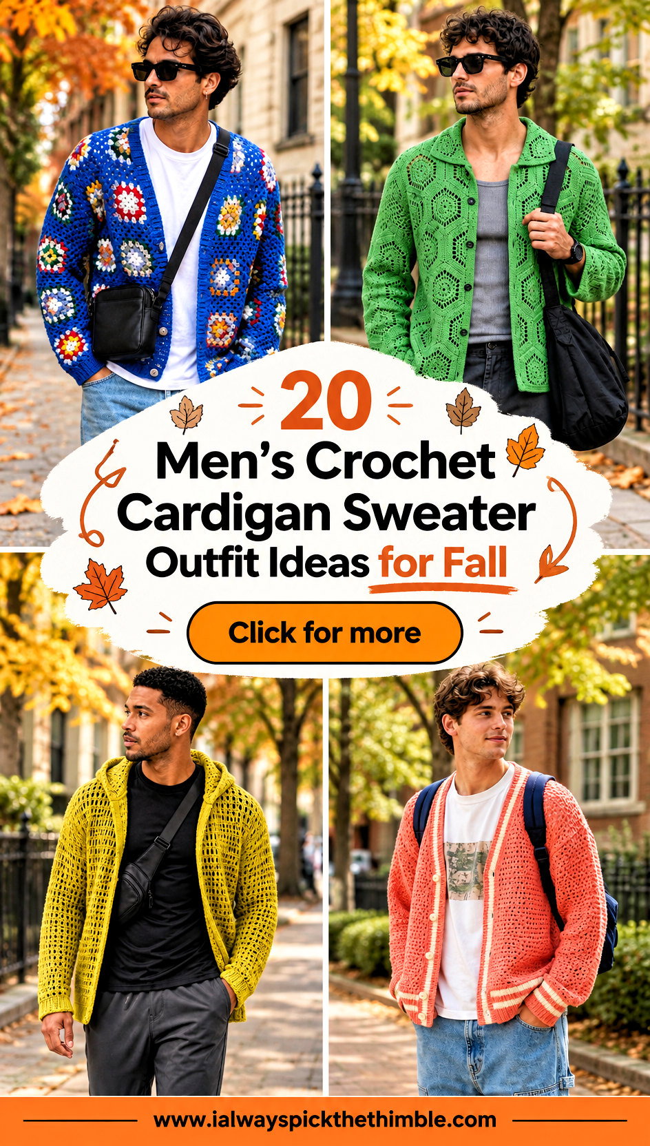 20 Mens Crochet Cardigan Sweater Outfit Ideas for Fall - 20 Men’s Crochet Cardigan Sweater Outfit Ideas for Fall