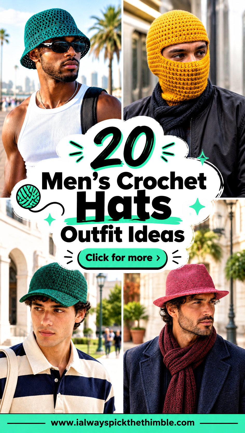 20 Mens Crochet Hats Outfit Ideas for Cozy City Outfits - 20 Men’s Crochet Hats Outfit Ideas for Cozy City Outfits
