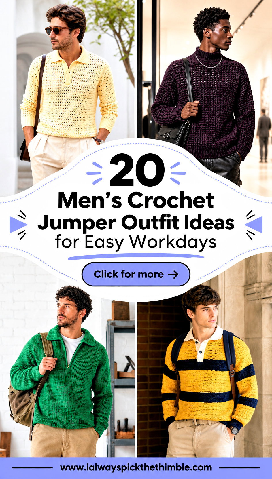 20 Mens Crochet Jumper Outfit Ideas for Easy Workdays - 20 Men’s Crochet Jumper Outfit Ideas for Easy Workdays