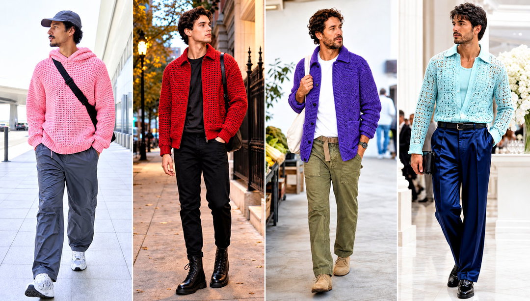 20 Mens Crochet Outfit Ideas for Laid-Back Street Style