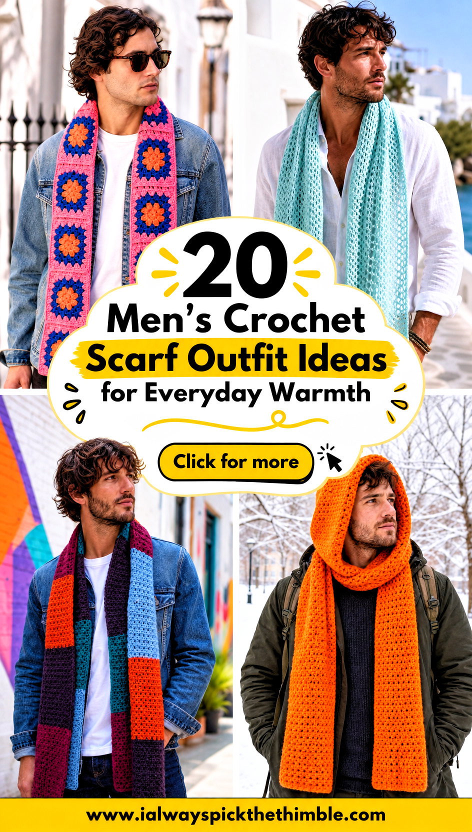 20 Mens Crochet Scarf Outfit Ideas for Everyday Warmth - 20 Men’s Crochet Scarf Outfit Ideas for Everyday Warmth