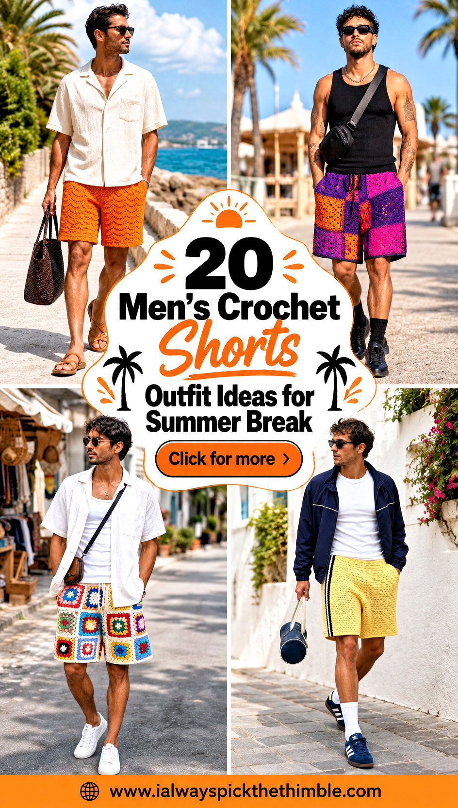 20 Mens Crochet Shorts Outfit Ideas for Summer Break - 20 Men’s Crochet Shorts Outfit Ideas for Summer Break