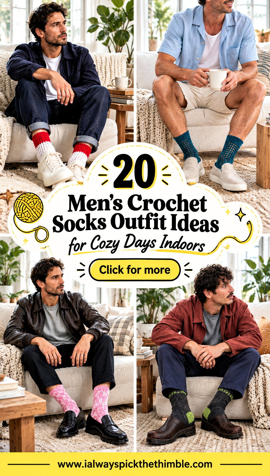 20 Mens Crochet Socks Outfit Ideas for Cozy Days Indoors - 20 Men’s Crochet Socks Outfit Ideas for Cozy Days Indoors