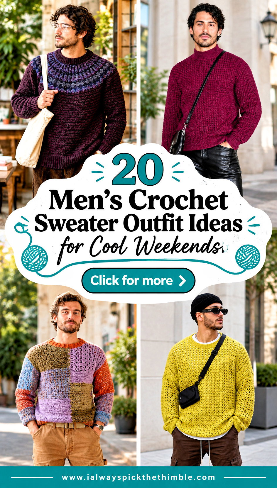 20 Mens Crochet Sweater Outfit Ideas for Cool Weekends - 20 Men’s Crochet Sweater Outfit Ideas for Cool Weekends