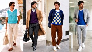 20 Men’s Crochet Sweater Vest Outfit Ideas for Dressy Layers