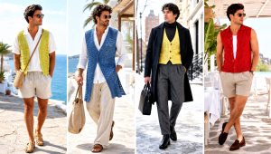 20 Men’s Crochet Vest Outfit Ideas for Retro Style