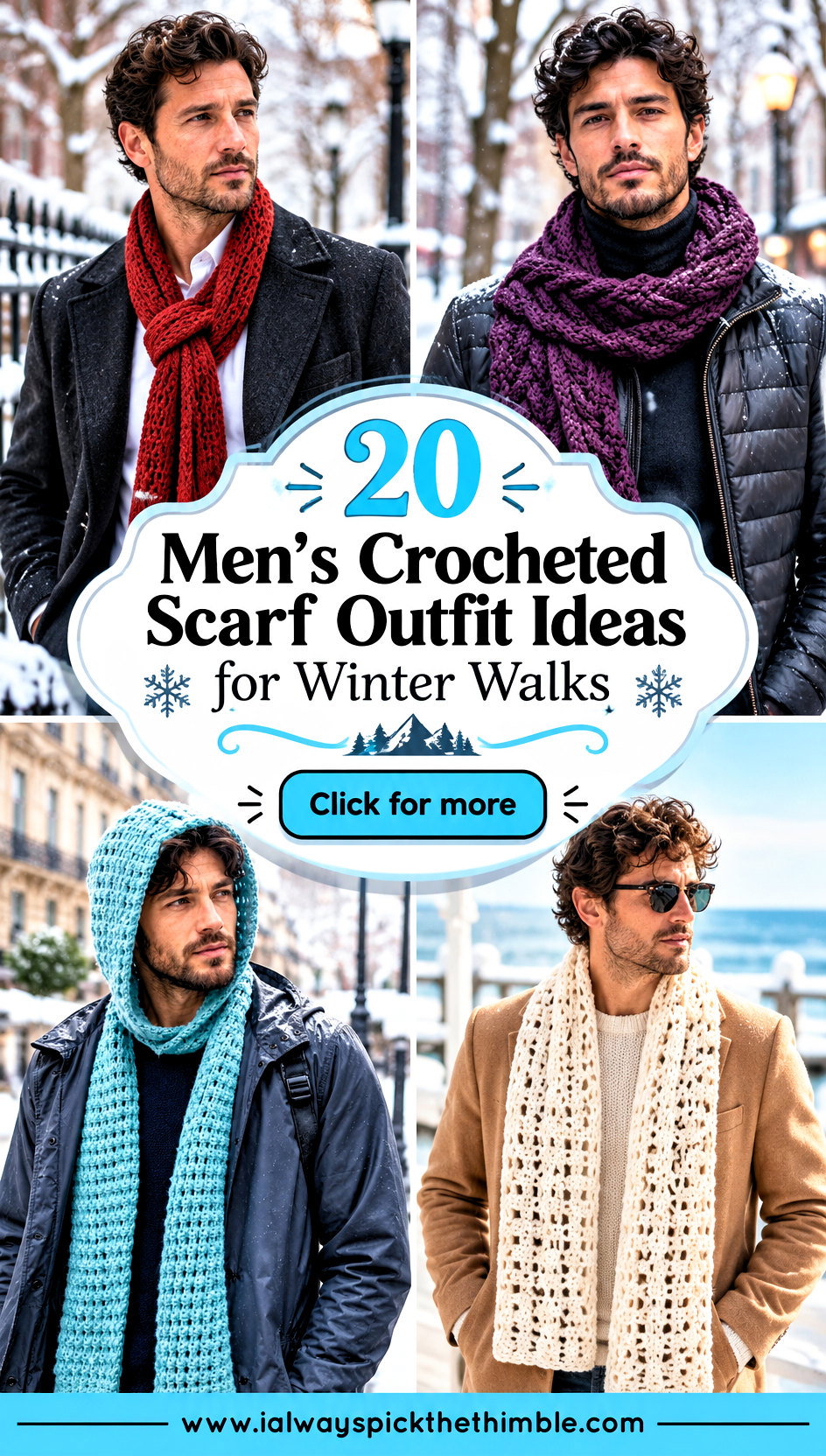 20 Mens Crocheted Scarf Outfit Ideas for Winter Walks - 20 Men’s Crocheted Scarf Outfit Ideas for Winter Walks