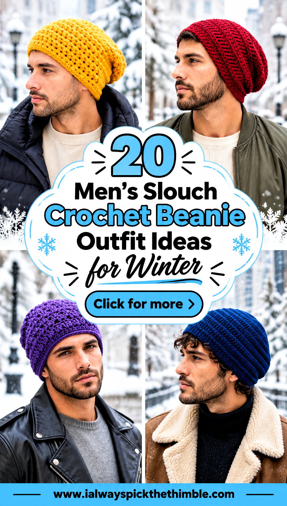 20 Mens Slouch Crochet Beanie Outfit Ideas for Winter - 20 Men’s Slouch Crochet Beanie Outfit Ideas for Winter