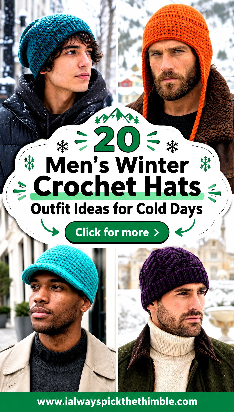 20 Mens Winter Crochet Hats Outfit Ideas for Cold Days - 20 Men’s Winter Crochet Hats Outfit Ideas for Cold Days