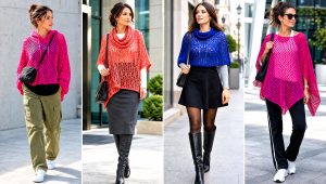 20 Mesh Crochet Poncho Outfit Ideas for Breezy Days