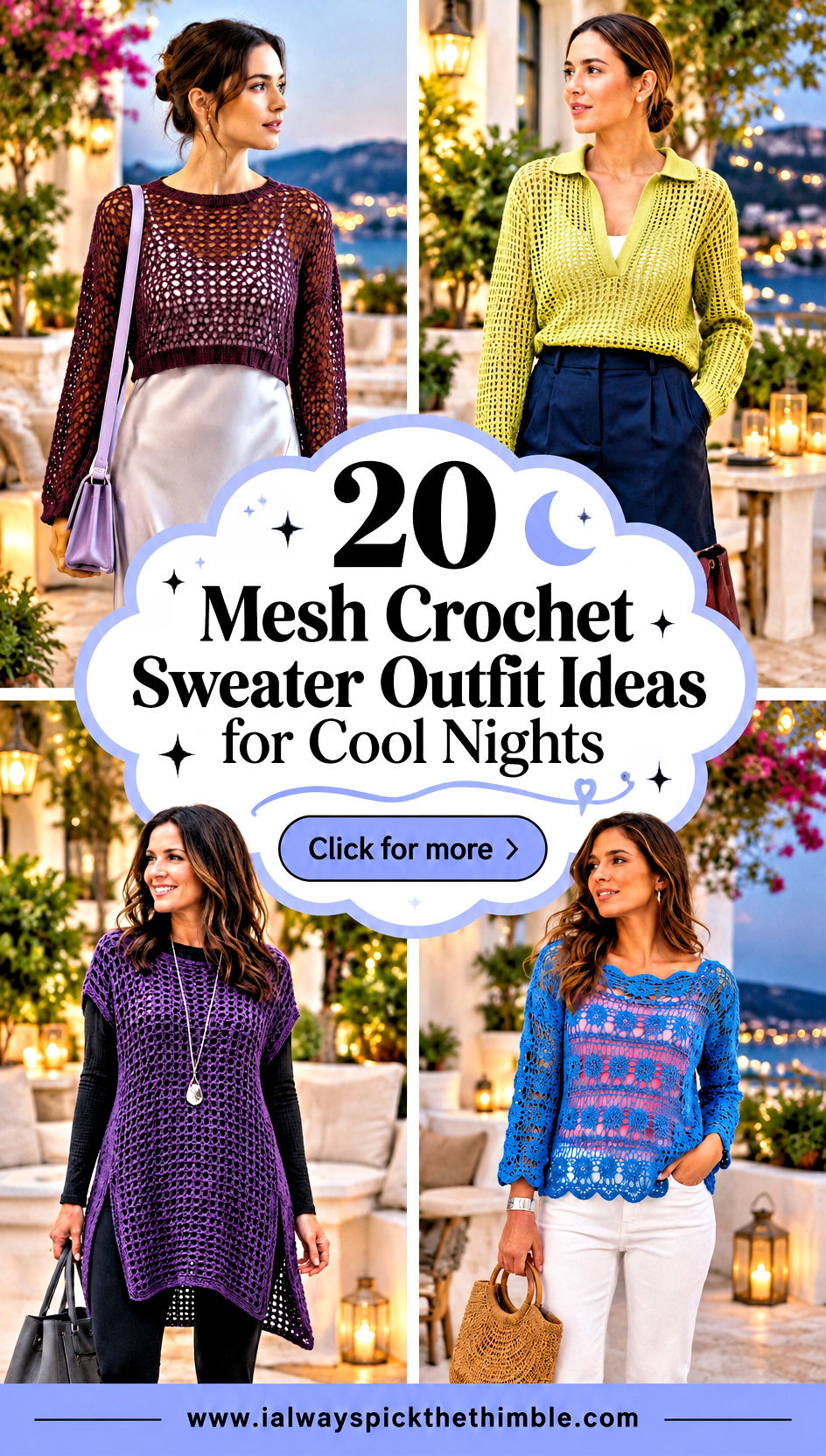 20 Mesh Crochet Sweater Outfit Ideas for Cool Nights - 20 Mesh Crochet Sweater Outfit Ideas for Cool Nights