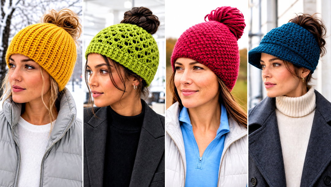 20 Messy Bun Crochet Hat Outfit Ideas for Casual Days