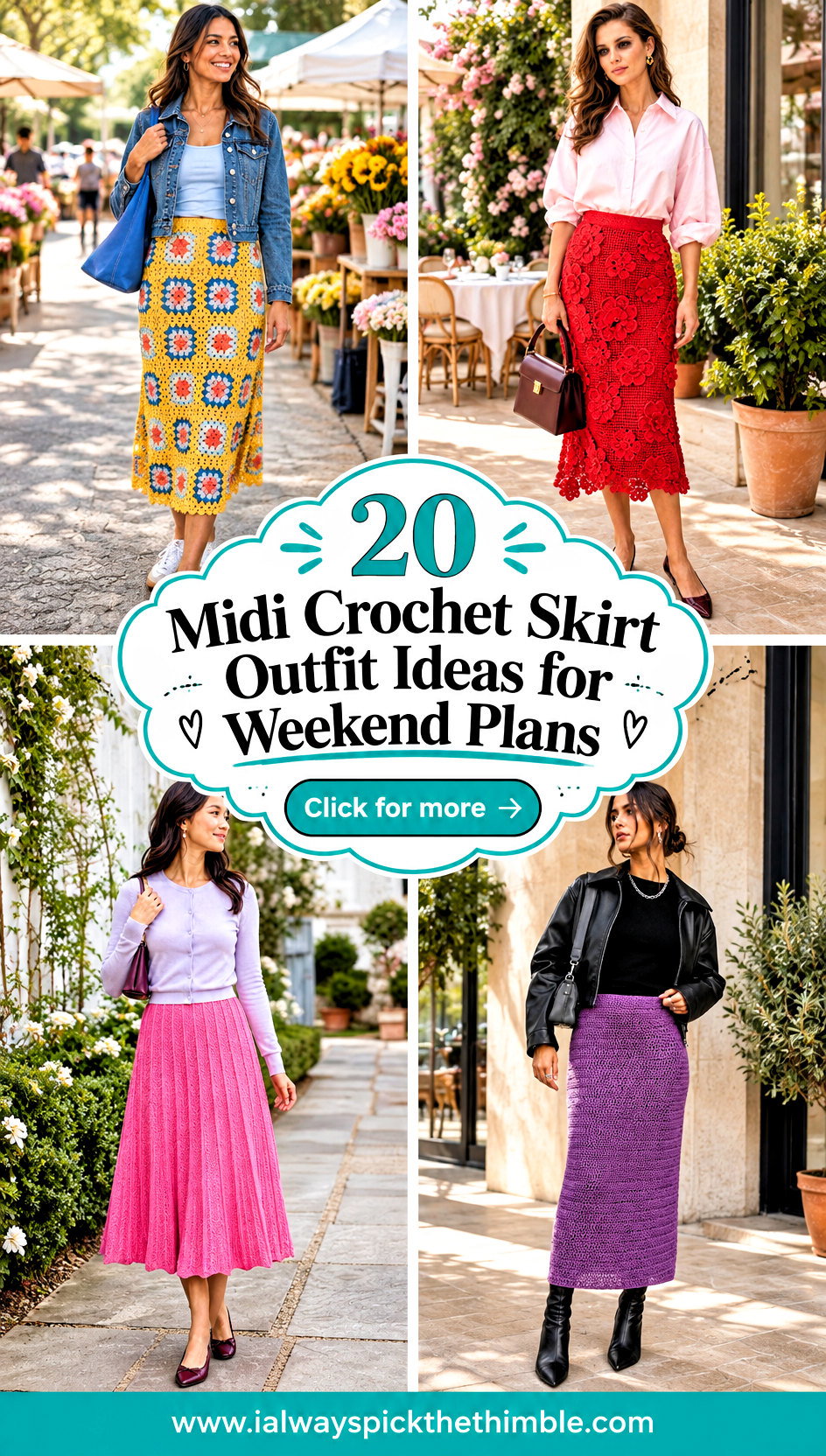 20 Midi Crochet Skirt Outfit Ideas for Weekend Plans - 20 Midi Crochet Skirt Outfit Ideas for Weekend Plans