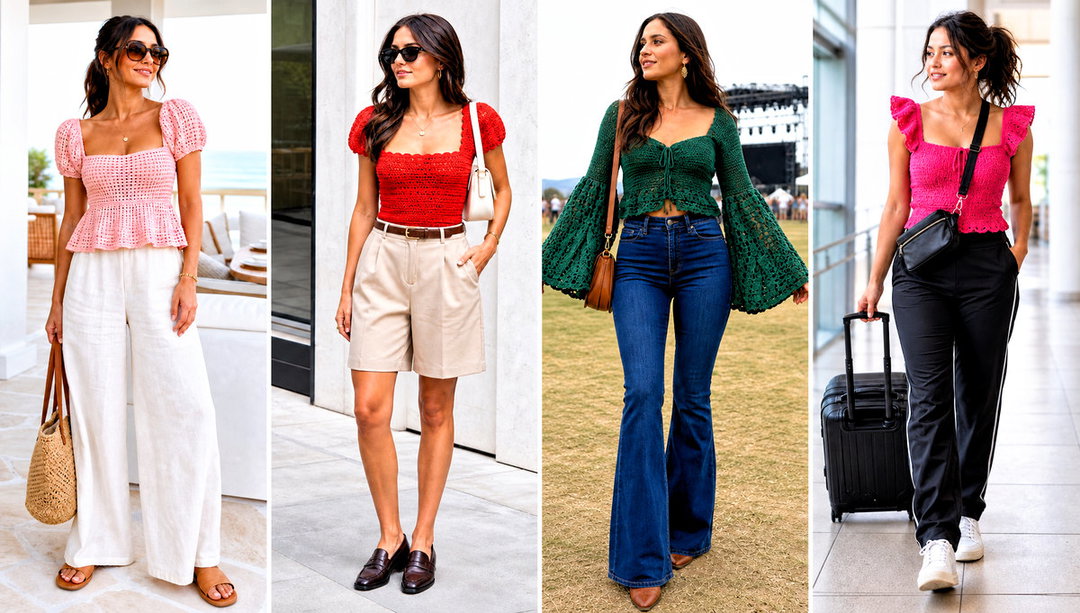 20 Milkmaid Crochet Top Outfit Ideas for Sunny Outings