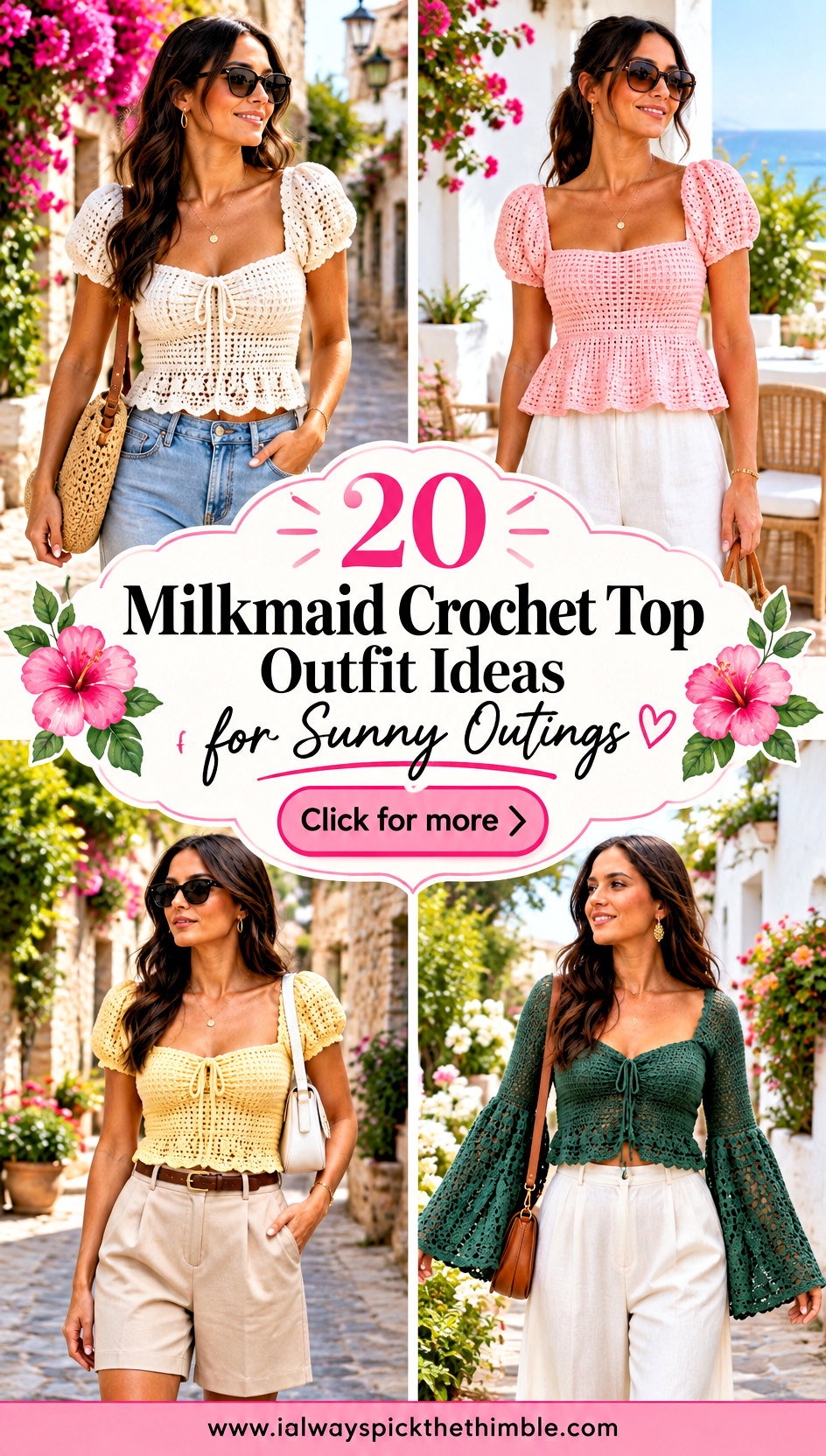 20 Milkmaid Crochet Top Outfit Ideas for Sunny Outings - 20 Milkmaid Crochet Top Outfit Ideas for Sunny Outings