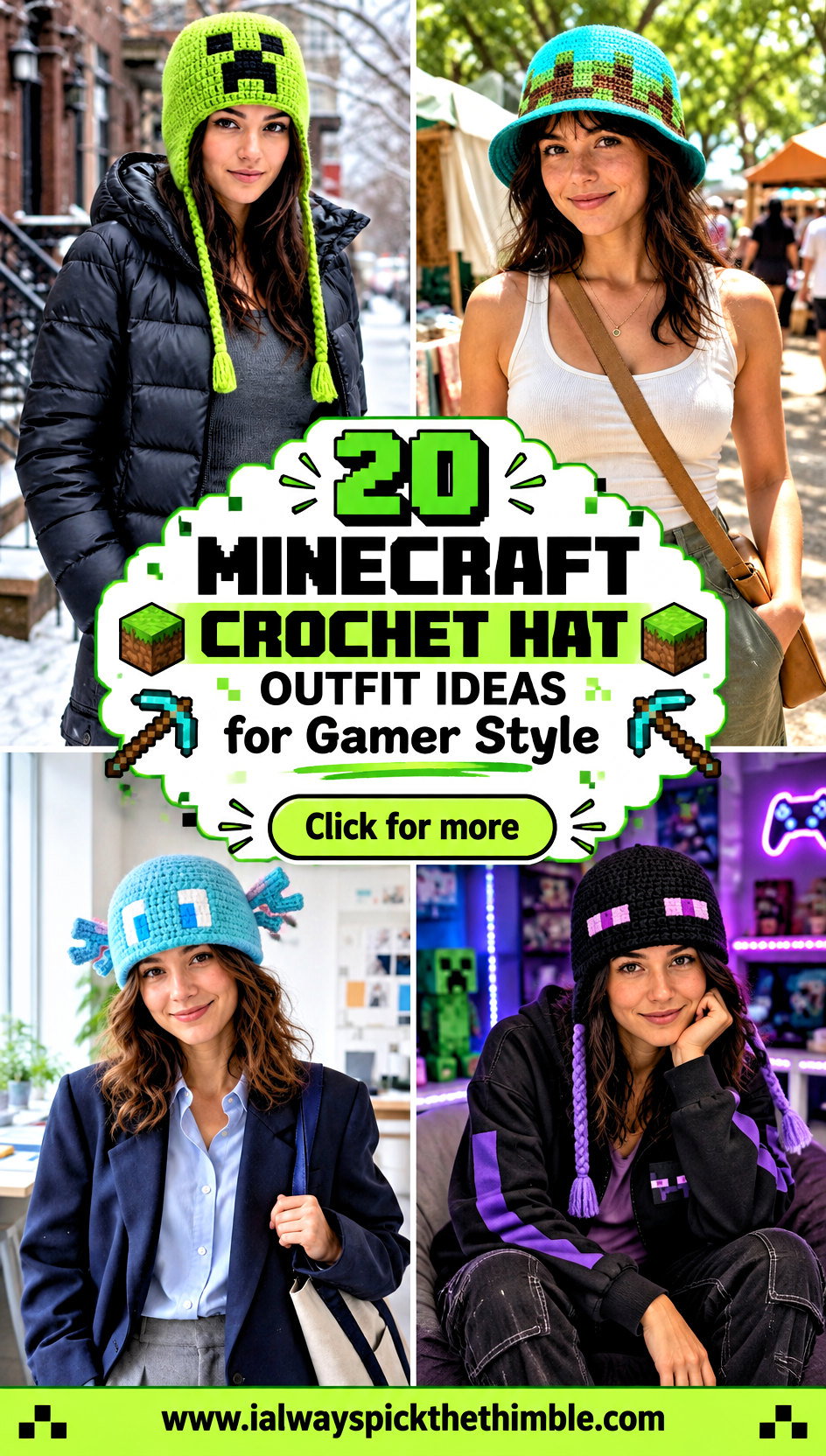 20 Minecraft Crochet Hat Outfit Ideas for Gamer Style - 20 Minecraft Crochet Hat Outfit Ideas for Gamer Style