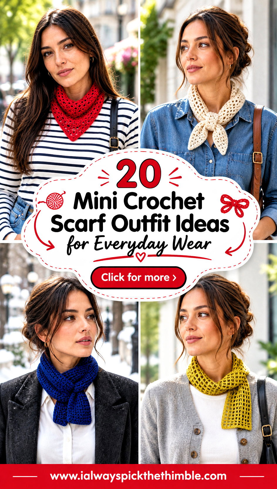 20 Mini Crochet Scarf Outfit Ideas for Everyday Wear - 20 Mini Crochet Scarf Outfit Ideas for Everyday Wear