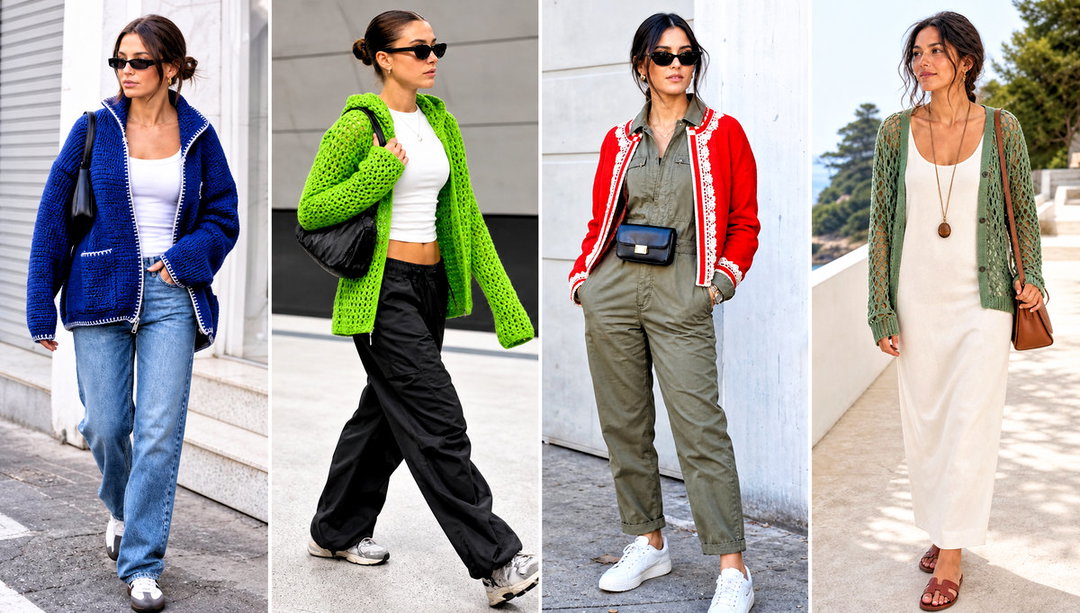 20 Miu Miu Crochet Cardigan Outfit Ideas for City Layers