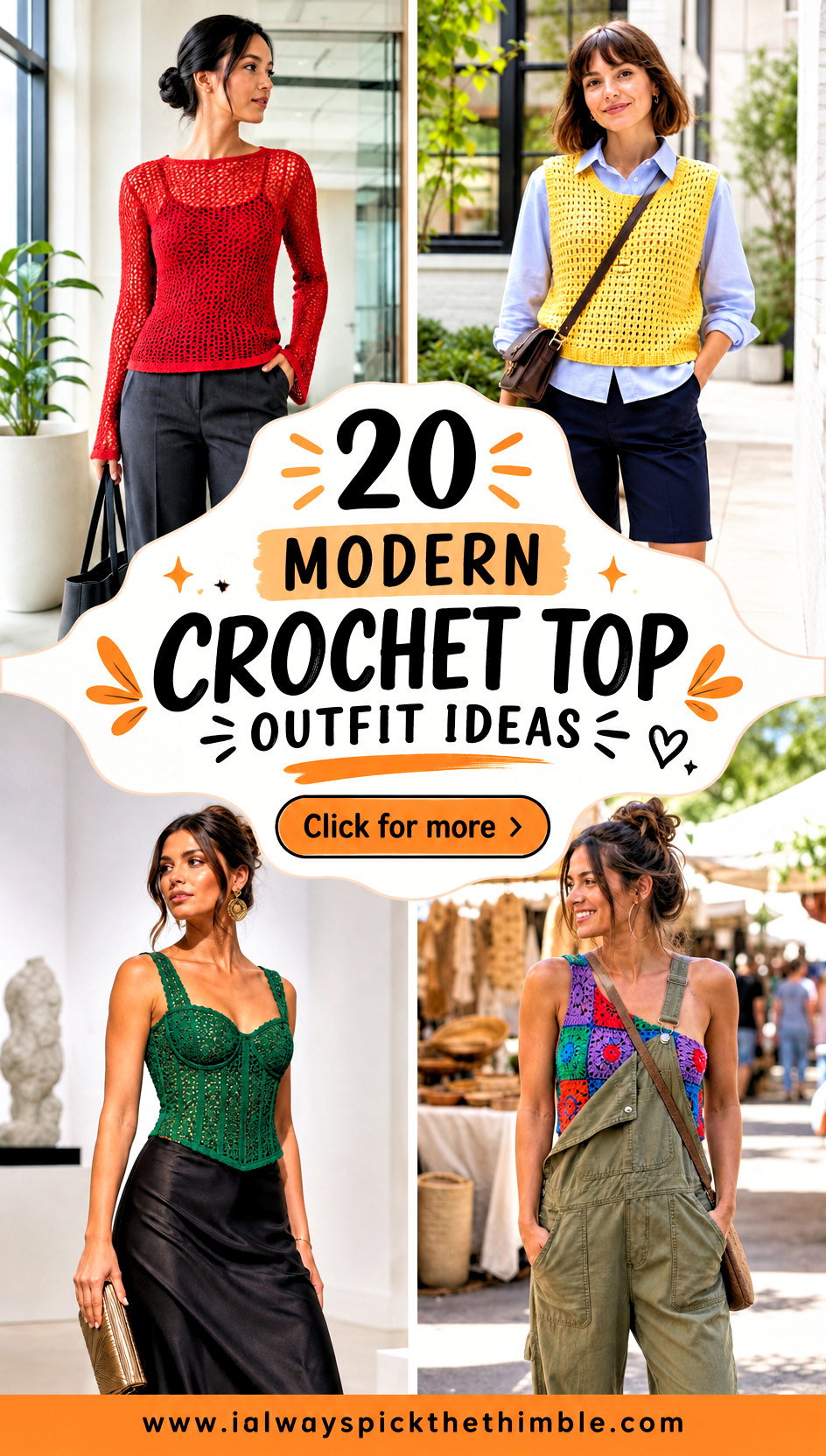 20 Modern Crochet Top Outfit Ideas for Weekend Plans - 20 Modern Crochet Top Outfit Ideas for Weekend Plans