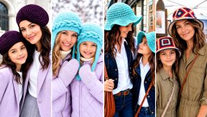 20 Mommy and Me Crochet Hats Outfit Ideas for Family Photos