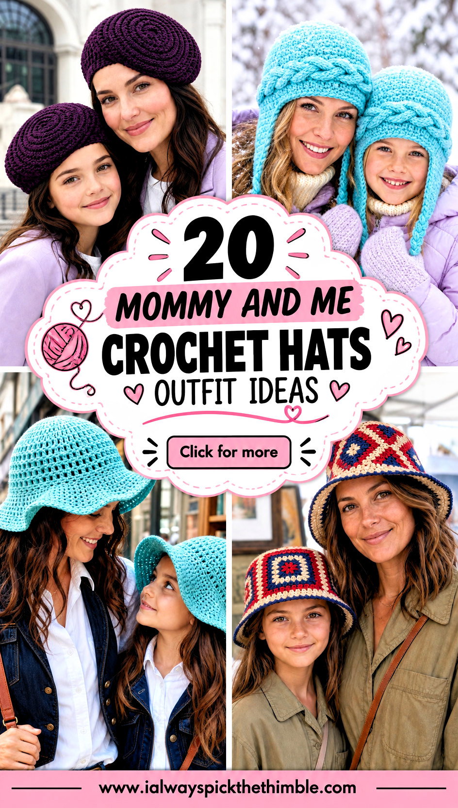 20 Mommy and Me Crochet Hats Outfit Ideas for Family Photos - 20 Mommy and Me Crochet Hats Outfit Ideas for Family Photos