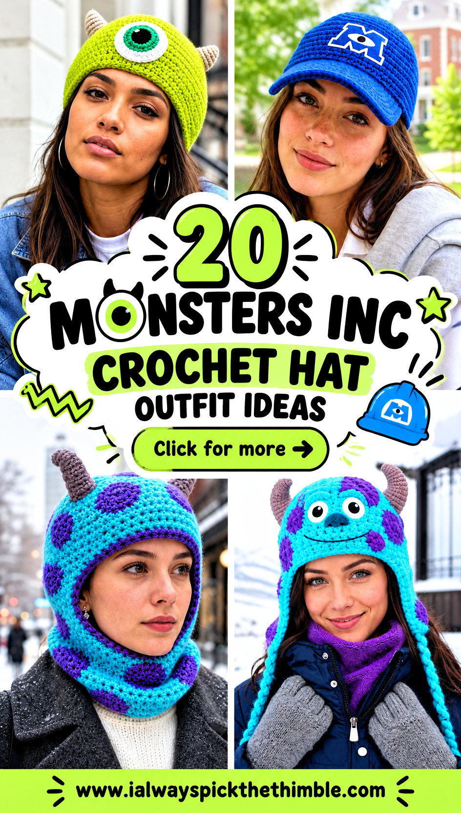 20 Monsters Inc Crochet Hat Outfit Ideas for Costume Days - 20 Monsters Inc Crochet Hat Outfit Ideas for Costume Days