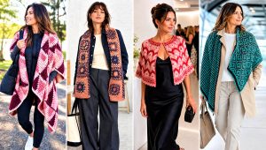 20 Mosaic Crochet Shawl Outfit Ideas for Breezy Evenings