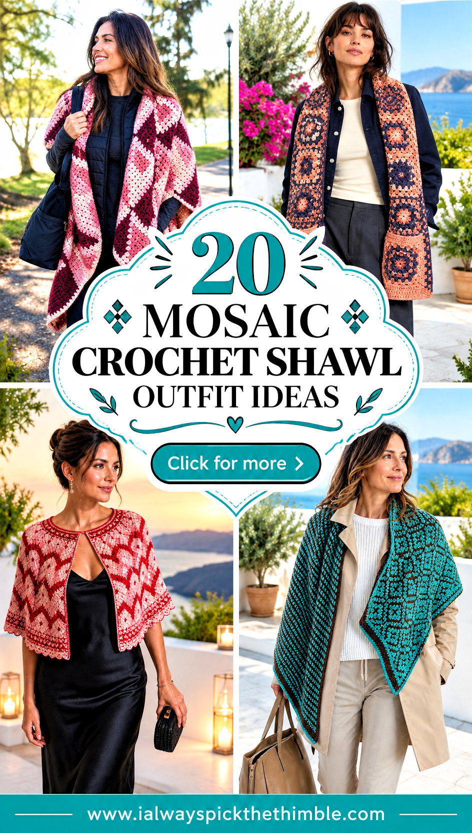 20 Mosaic Crochet Shawl Outfit Ideas for Breezy Evenings - 20 Mosaic Crochet Shawl Outfit Ideas for Breezy Evenings