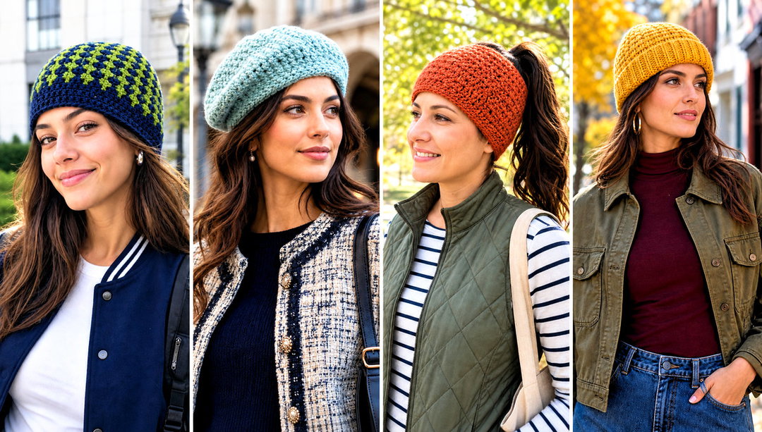 20 Moss Stitch Crochet Hat Outfit Ideas for Cozy Weekends