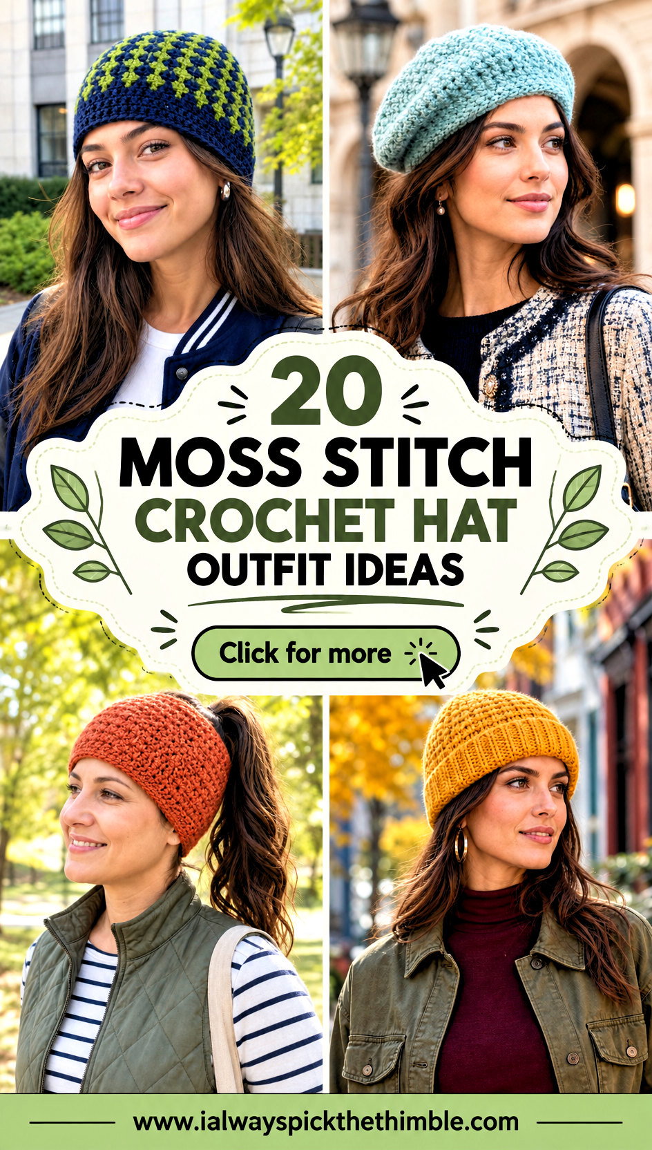 20 Moss Stitch Crochet Hat Outfit Ideas for Cozy Weekends - 20 Moss Stitch Crochet Hat Outfit Ideas for Cozy Weekends