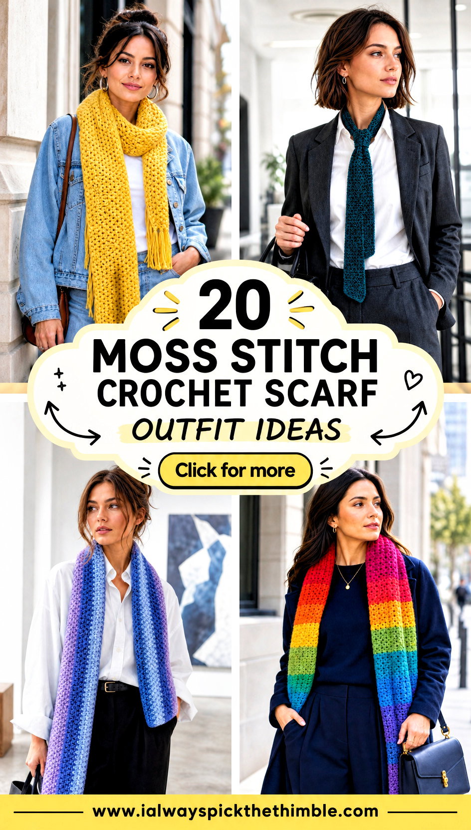 20 Moss Stitch Crochet Scarf Outfit Ideas for Easy Styling - 20 Moss Stitch Crochet Scarf Outfit Ideas for Easy Styling