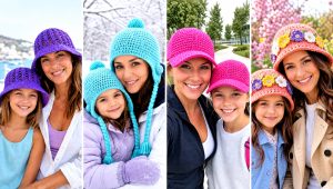 20 Mother Daughter Crochet Hats Outfit Ideas for Park Days