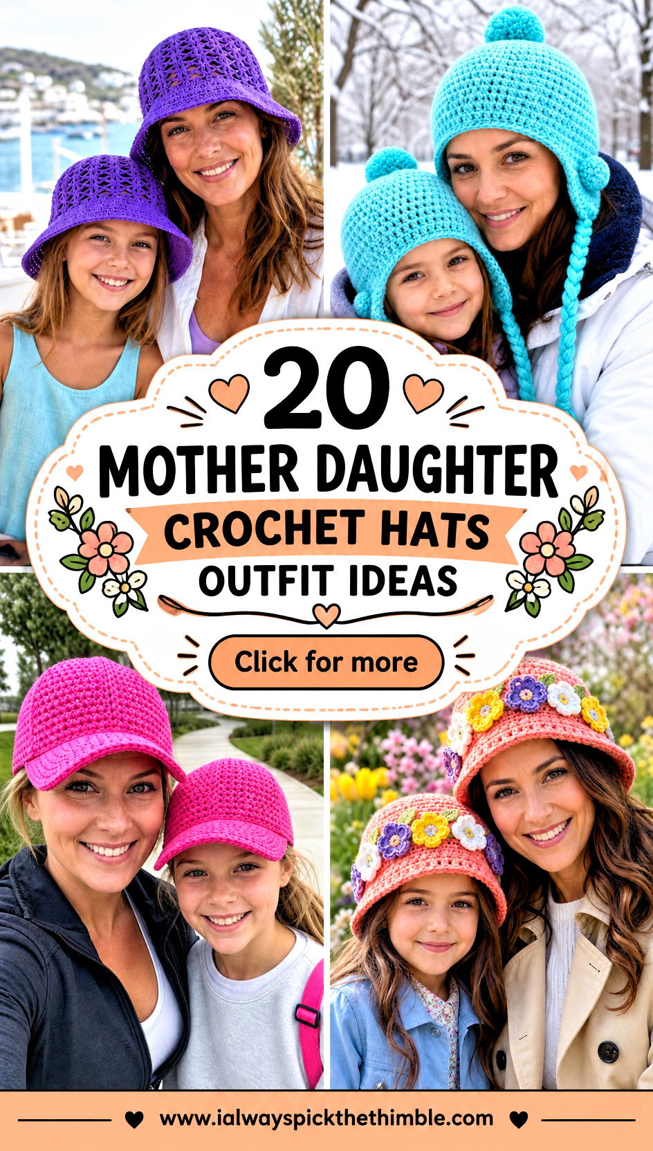 20 Mother Daughter Crochet Hats Outfit Ideas for Park Days - 20 Mother Daughter Crochet Hats Outfit Ideas for Park Days