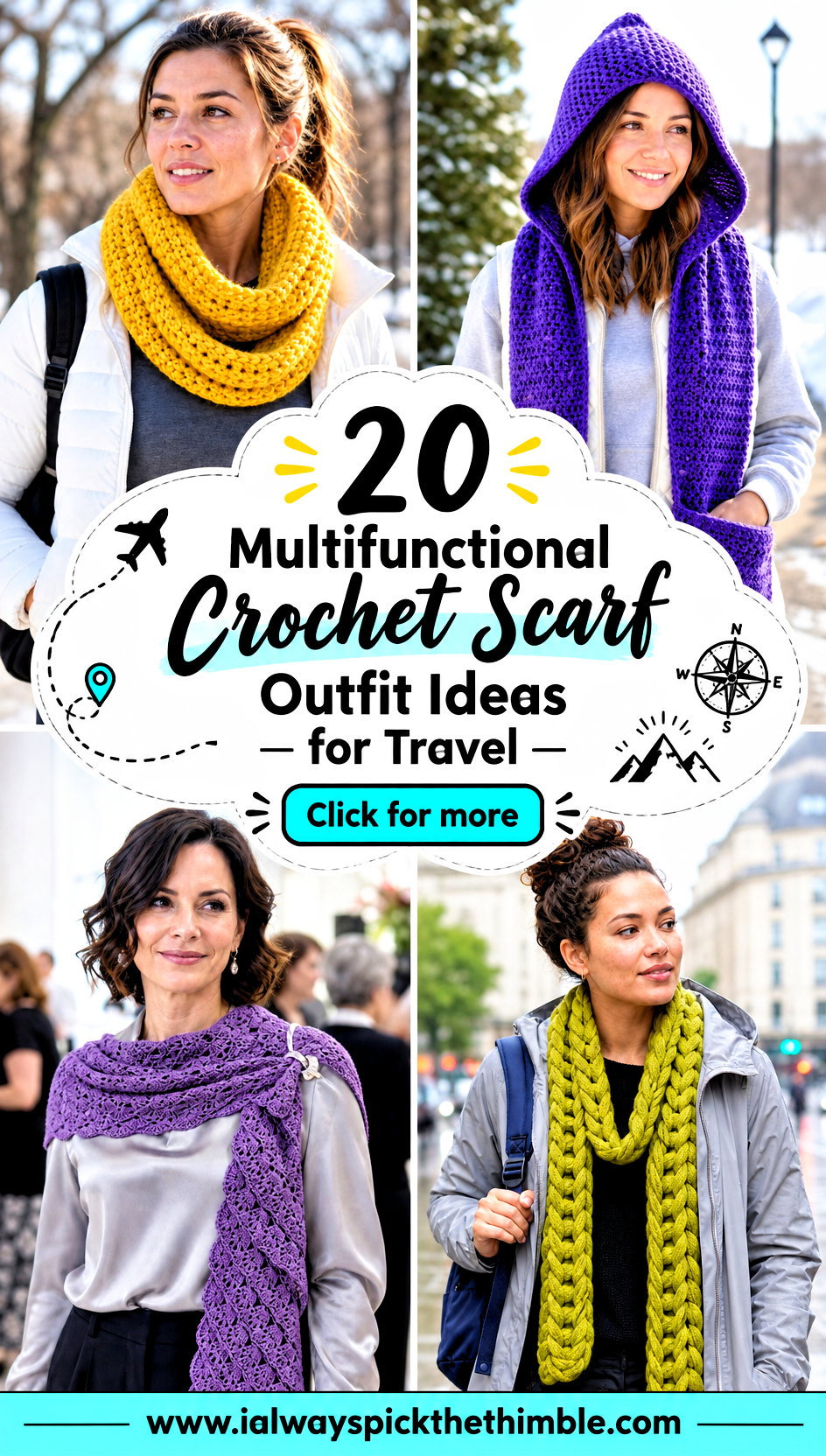 20 Multifunctional Crochet Scarf Outfit Ideas for Travel - 20 Multifunctional Crochet Scarf Outfit Ideas for Travel