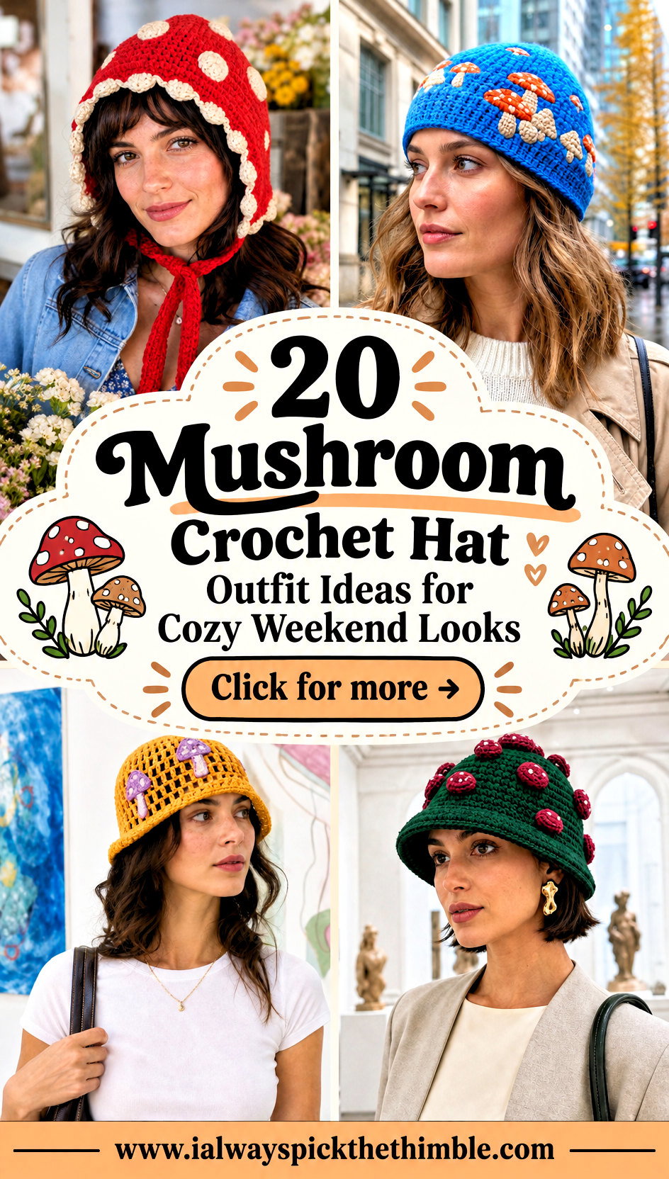 20 Mushroom Crochet Hat Outfit Ideas for Cozy Weekend Looks - 20 Mushroom Crochet Hat Outfit Ideas for Cozy Weekend Looks