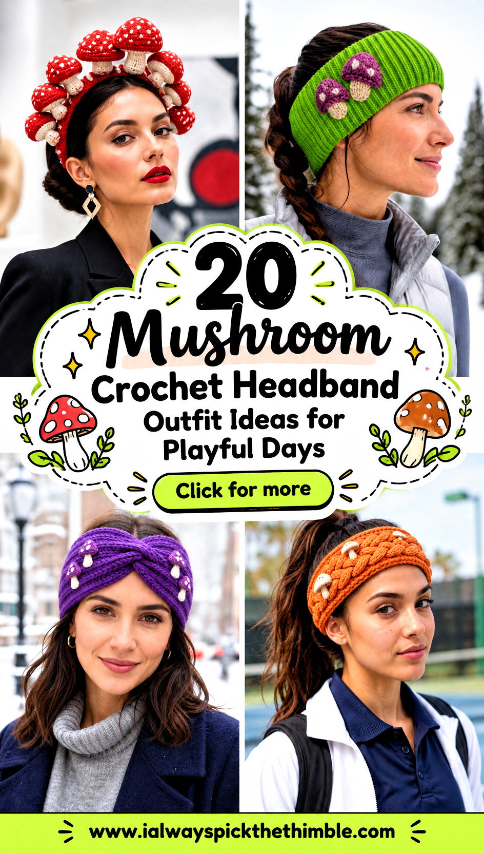20 Mushroom Crochet Headband Outfit Ideas for Playful Days - 20 Mushroom Crochet Headband Outfit Ideas for Playful Days