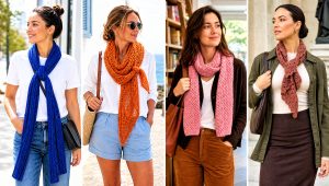20 Narrow Crochet Scarf Outfit Ideas for Light Layering