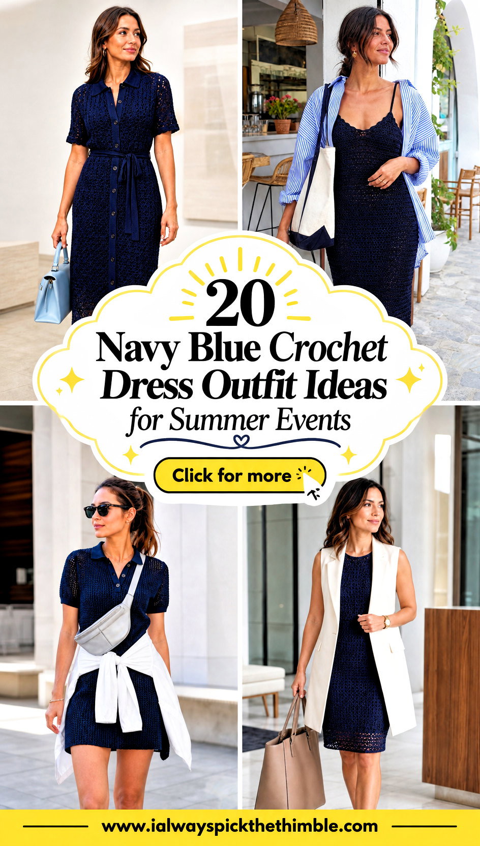 20 Navy Blue Crochet Dress Outfit Ideas for Summer Events - 20 Navy Blue Crochet Dress Outfit Ideas for Summer Events