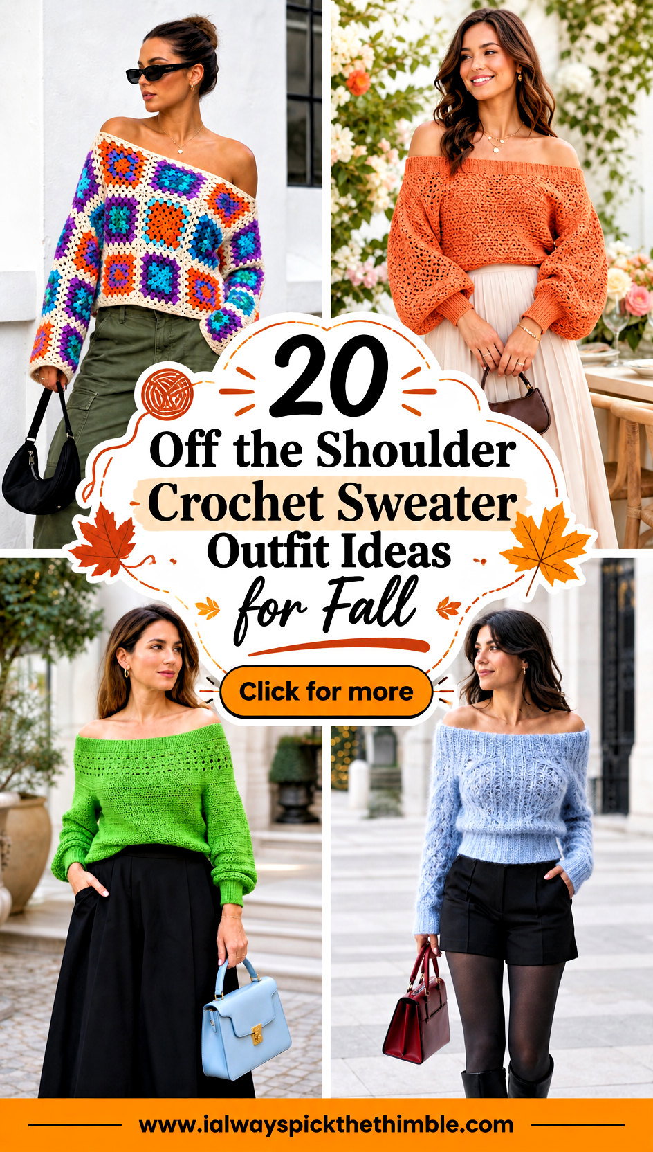 20 Off the Shoulder Crochet Sweater Outfit Ideas for Fall - 20 Off the Shoulder Crochet Sweater Outfit Ideas for Fall