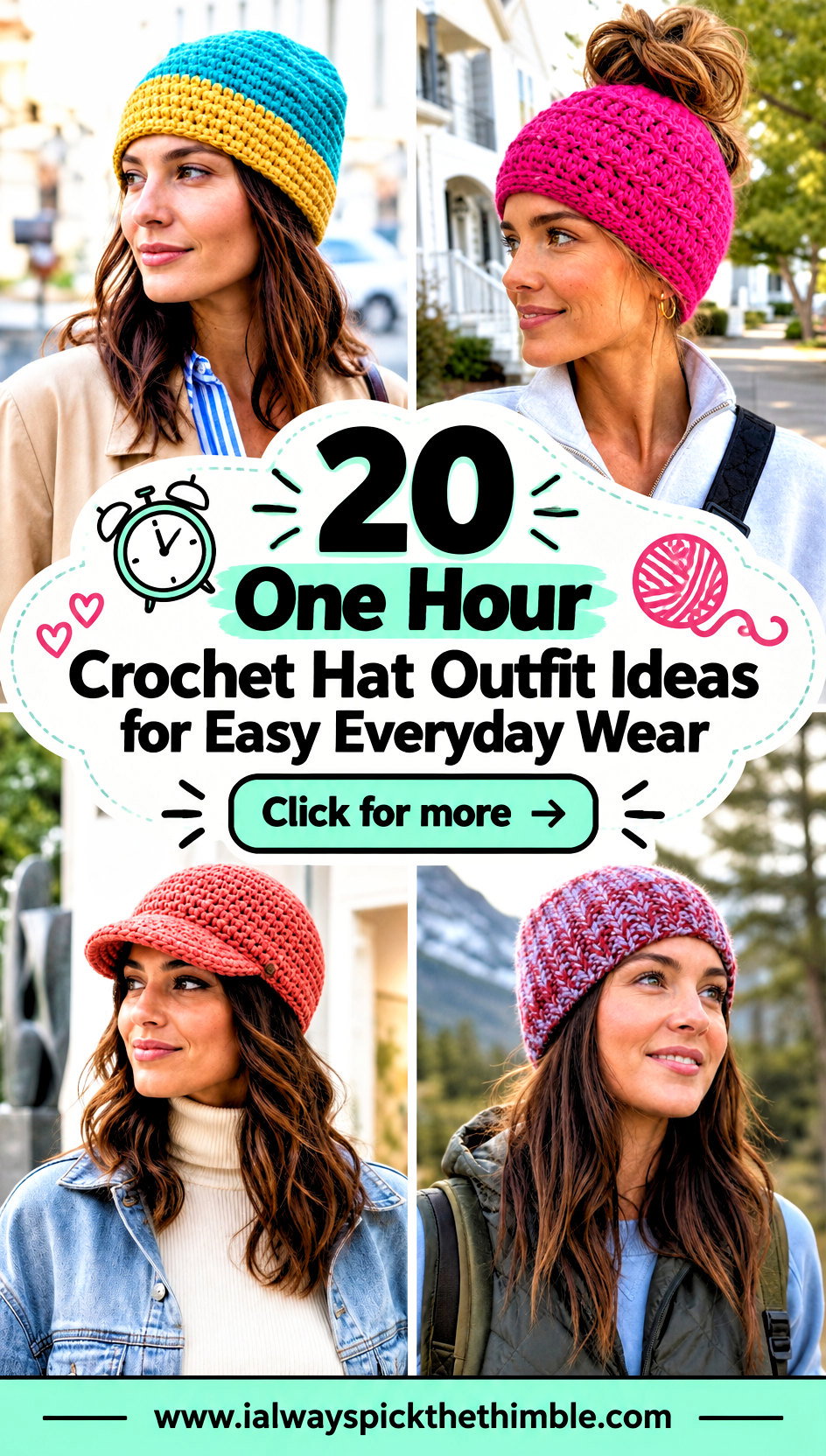 20 One Hour Crochet Hat Outfit Ideas for Easy Everyday Wear - 20 One Hour Crochet Hat Outfit Ideas for Easy Everyday Wear