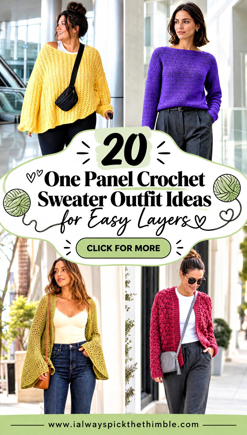 20 One Panel Crochet Sweater Outfit Ideas for Easy Layers - 20 One Panel Crochet Sweater Outfit Ideas for Easy Layers