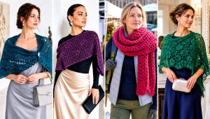 20 One Skein Crochet Shawl Outfit Ideas for Breezy Nights