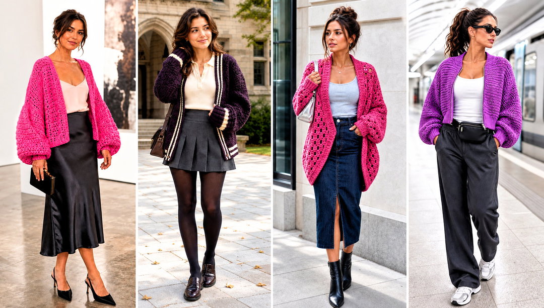 20 Oversized Chunky Crochet Cardigan Outfit Ideas for Fall