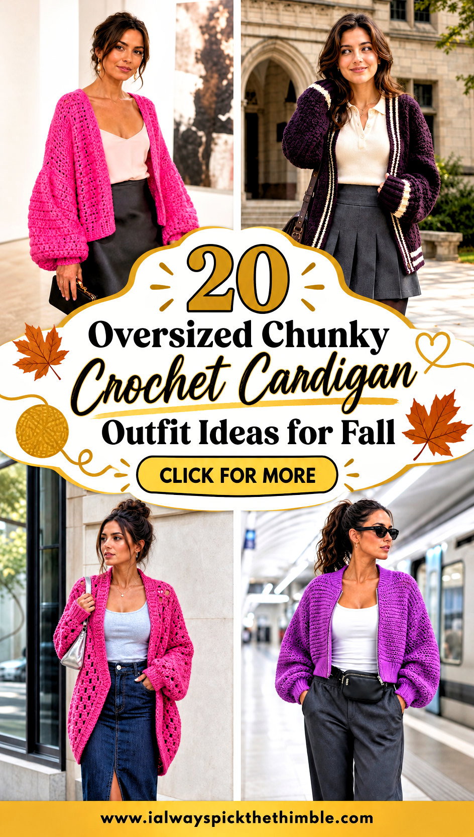 20 Oversized Chunky Crochet Cardigan Outfit Ideas for Fall - 20 Oversized Chunky Crochet Cardigan Outfit Ideas for Fall