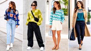 20 Patterned Crochet Sweater Outfit Ideas for Denim Days