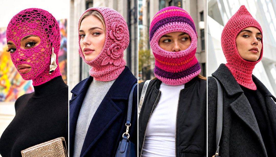 20 Pink Crochet Balaclava Outfit Ideas for Cold Days